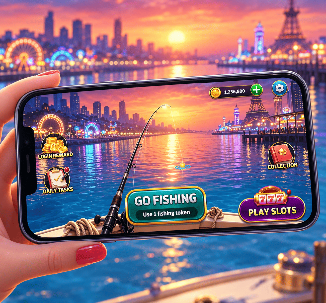 Amazing Fishing gameplay on a mobile device